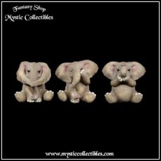 EL-FG001 Beeldjes Drie Wijze Baby Olifanten - Three Wise Baby Elephants (Horen - Zien - Zwijgen) (Olifant)