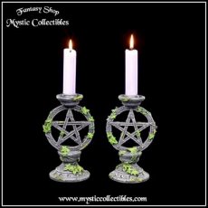 Candle Holders Wiccan Pentagram Candlesticks (Set of 2)