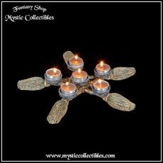 Candle Holder Broomsticks Pentagram