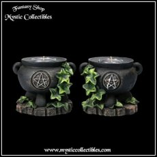 WI-KH010 Candle Holders Ivy Cauldrons (Set of 2)