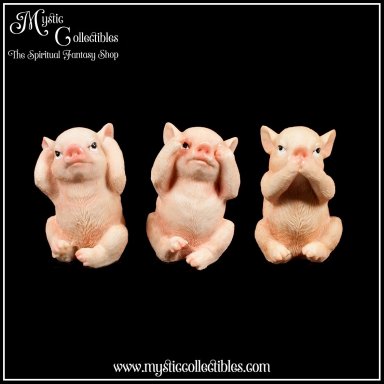 Beeldjes Three Wise Pigs 9.5cm - Nemesis Now (Horen - Zien - Zwijgen) (Big - Varken - Biggetjes - Varkens)