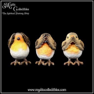 Beeldjes Three Wise Robins 8cm - Nemesis Now (Horen - Zien - Zwijgen) (Vogel - Vogels)