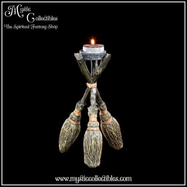 Kaarshouder Broomstick Tea light holder 20.5cm - Broomstick Collectie - Nemesis Now