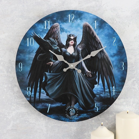 as-kl011-wall-clock-raven-anne-stokes