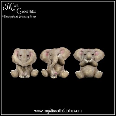 Beeldjes Three Wise Baby Elephants 8cm - Nemesis Now (Horen - Zien - Zwijgen) (Olifant - Olifanten)