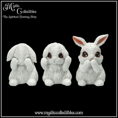 Beeldjes Three Wise Bunnies - Nemesis Now (Horen - Zien - Zwijgen)