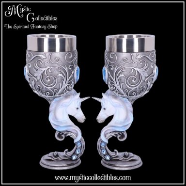 Kelken Enchanted Hearts Goblets (Set van 2) - Mystic Love Collectie - Nemesis Now (Eenhoorn - Eenhoorns)