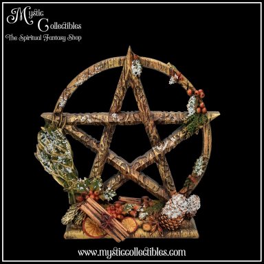 Beeld Yule (Winter) Pentagram 16.5cm - Season Of The Pentagram Collectie - Nemesis Now