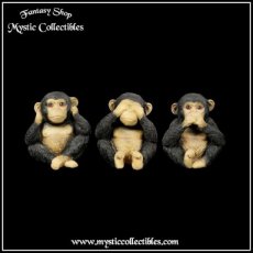 Beeldjes Drie Wijze Chimpansees - Three Wise Chimps (Horen - Zien - Zwijgen) (Aap - Apen)