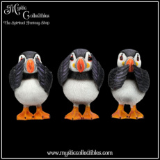 BI-FG005 Beeldjes Three Wise Puffins 9cm - Nemesis Now (Horen - Zien - Zwijgen)