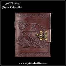 Lederen Notitieboek Pentagram & Broom