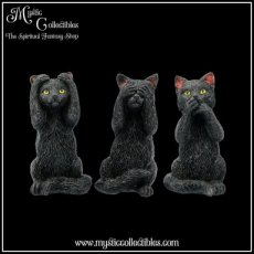 Beeldjes Three Wise Felines 8.5cm - Nemesis Now (Horen - Zien - Zwijgen) (Kat - Katten)