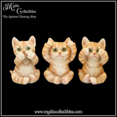 CT-FG014 Beeldjes Three Wise Ginger Cats - Nemesis Now (Horen - Zien - Zwijgen)