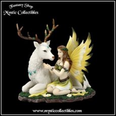 Beeld Fairy With Deer - Adoration (Fee - Hert - Feeën)