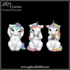 EH-FG001 Beeldjes Three Wise Cutiecorns - Nemesis Now (Horen - Zien - Zwijgen) (Eenhoorns)