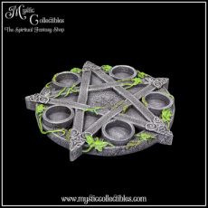 IV-KH002 Kaarshouder Wiccan Pentagram Tea light Holder 25.5cm - Ivy Collectie - Nemesis Now
