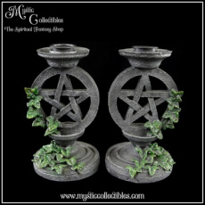 IV-KH003 Kaarshouders Aged Pentagram Candlesticks 13.4cm (Set of 2) - Ivy Collectie - Nemesis Now