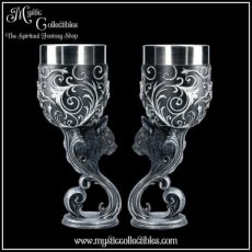 ML-GB001 Kelken Familiars Love Goblets (Set van 2) - Mystic Love Collectie - Nemesis Now (Kat - Katten)