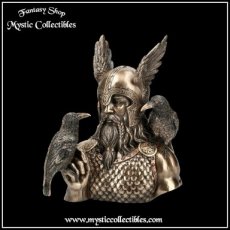 Beeld Odins Messengers - Norse God of Wisdom with Huginn and Muninn