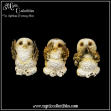 OW-FG008 Figurines Three Wise Brown Owls 7.5cm - Nemesis Now (See No - Hear No - Speak No Evil)