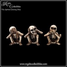 Beeldjes Drie Wijze Skellingtons - Three Wise Skellingtons (Horen - Zien - Zwijgen) (Skelet - Skeletten)