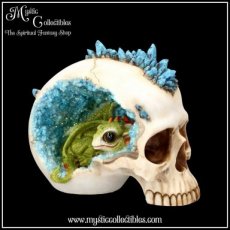 Schedel Beeld - Crystal Cave Blue (Draak - Skull - Schedels - Skulls - Draken)