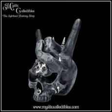 SK-SCH075 Schedel Beeld - Horns Up 17.5cm - Nemesis Now (Schedels - Skulls)