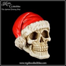 SK-SCHX100 Schedel Beeld - Santa Skull With Christmas Hat (Schedels - Skulls)