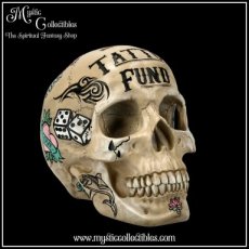 TF-SP002 Spaarpot Tattoo Fund (Bone) Money Box - Tattoo Fund Skulls Collectie - Nemesis Now (Schedels - Skulls)