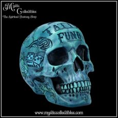 TF-SP003 Spaarpot Tattoo Fund (Blue) Money Box - Tattoo Fund Skulls Collectie - Nemesis Now (Schedels - Skulls)