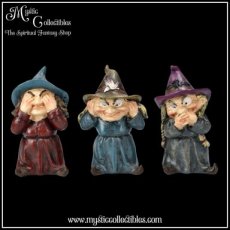 WI-FG008 Beeldjes Three Wise Witches 9.3cm - Nemesis Now (Horen - Zien - Zwijgen) (Heks - Witch - Heksen)