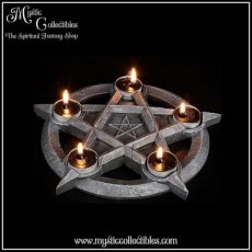 WI-KH003 Kaarshouder Pentagram Tealights 26cm - Nemesis Now
