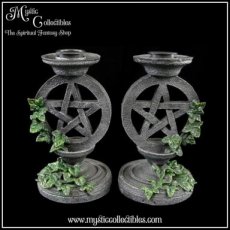 WI-KH006 Kaarshouders Aged Pentagram Candlesticks 13.4cm (Set of 2) - Nemesis Now