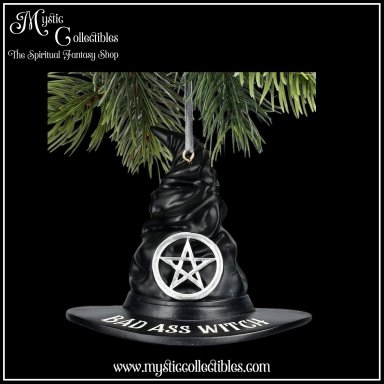 Hangdecoratie Witches Hat Bad Ass Witch Hanging Ornament 9cm - Witching Wares Collectie - Nemesis Now